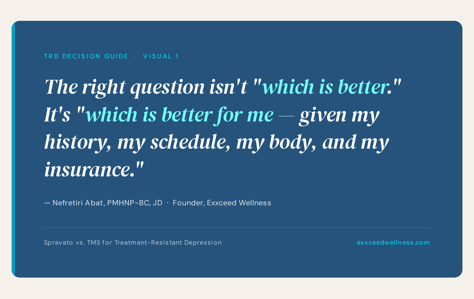 Pull-quote: the right question is which is better for me.