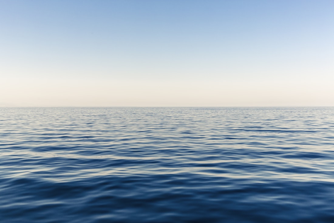 Deep blue ocean water in daylight